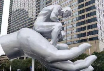 衡陽(yáng)沉思者雕塑，景觀雕塑，手托人物雕塑廠家提供