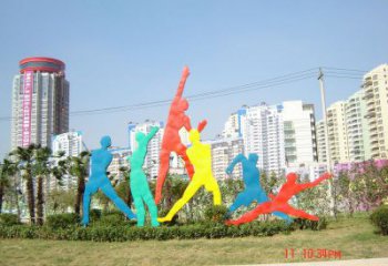 鹽城投籃雕塑，剪影工藝制作，不銹鋼體育人物雕塑