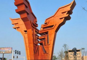 泰州城市精神堡壘雕塑，抽象建筑元素，廣場(chǎng)景觀雕塑小品