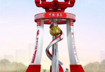 徐州城市精神堡壘雕塑，地標(biāo)文明建筑不銹鋼雕塑