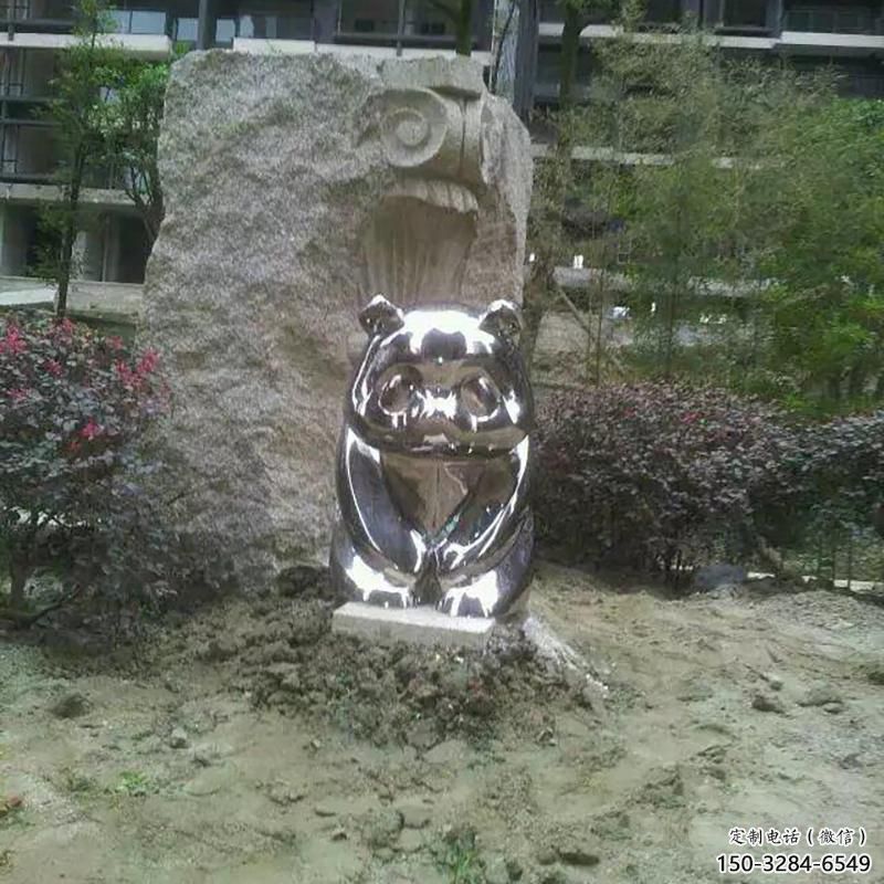 南昌熊貓雕塑服務商，動物美陳雕塑，不銹鋼熊貓雕塑廠家