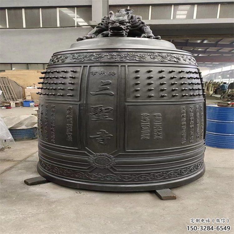 新建三圣寺銅鐘雕塑-鑄銅鐘雕塑-平直形結(jié)構(gòu)