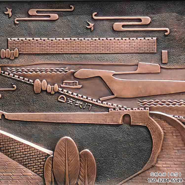 朝陽(yáng)銅浮雕景墻雕塑，圓雕工藝