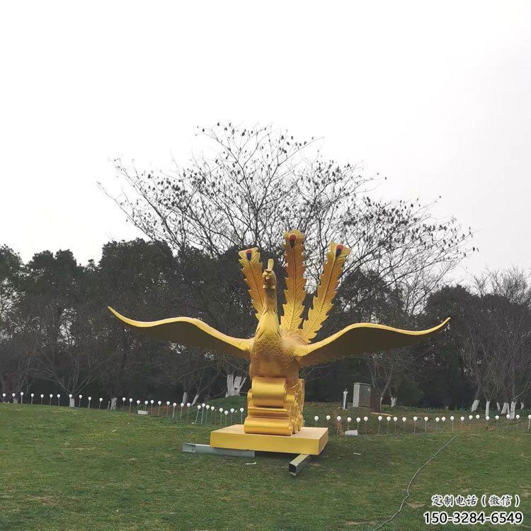鄂爾多斯鳳凰雕塑選用，美陳雕塑，鑄銅鳳凰雕塑工藝廠家