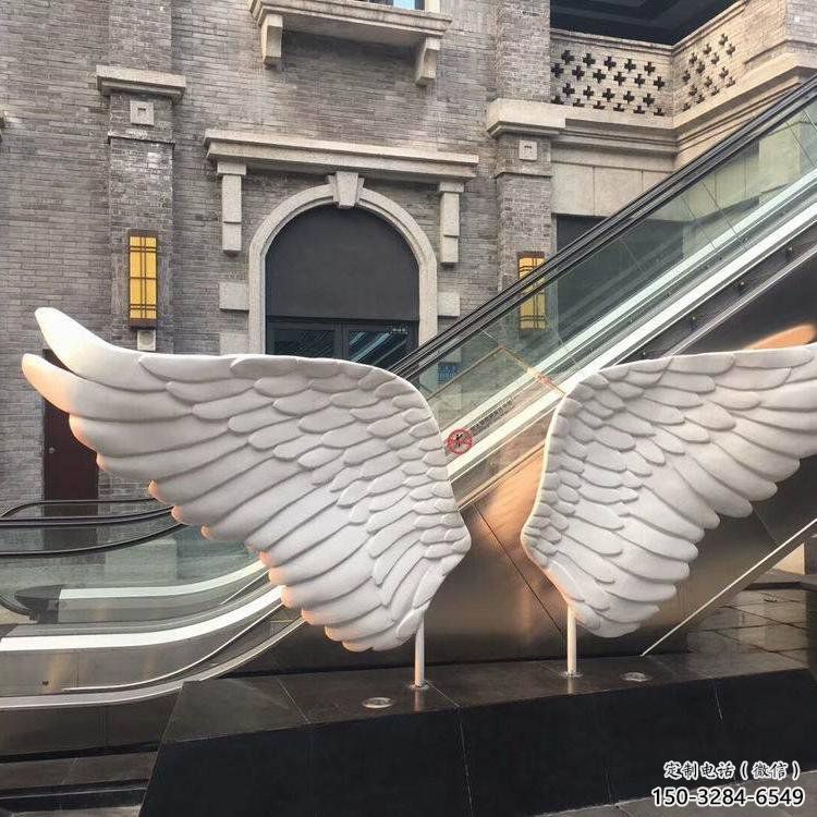 城中景觀鳥翅雕塑制造，歐式風格，不銹鋼鳥翅雕塑定價