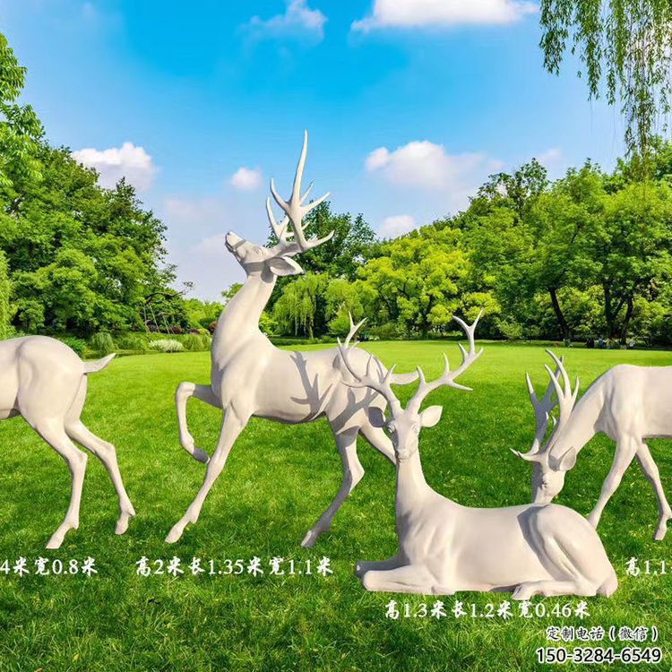 日照梅花鹿雕塑定價，景觀概念，玻璃鋼梅花鹿雕塑預定