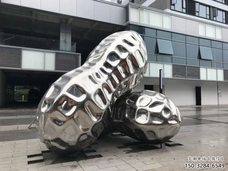 銅川花生雕塑制造，白鋼構(gòu)件，不銹鋼花生雕塑提供
