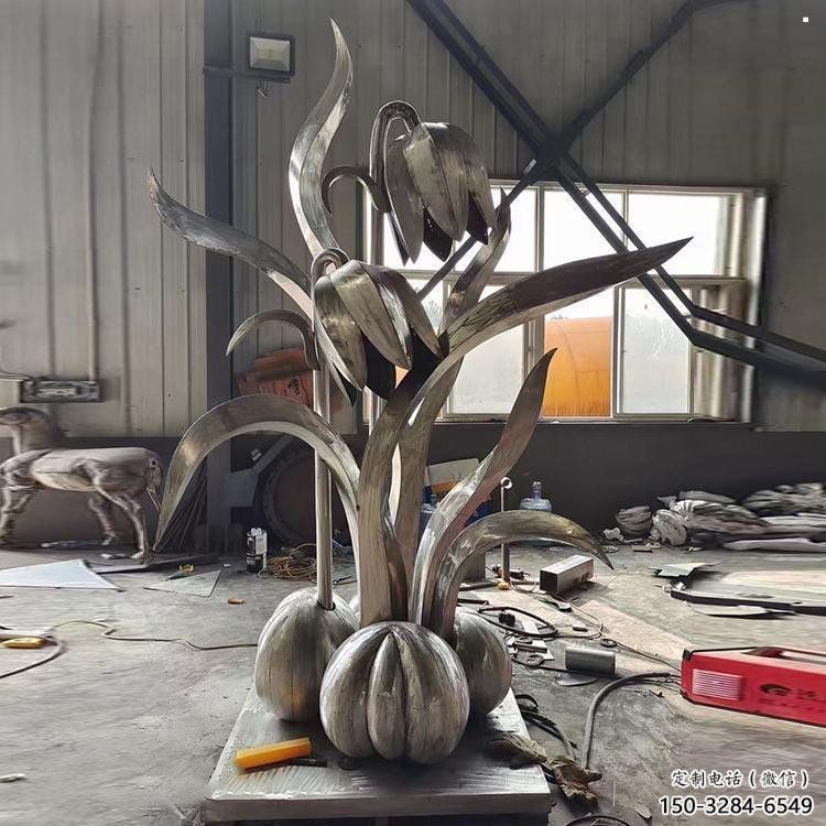 漢中木棉花雕塑制造商，城市雕塑，不銹鋼木棉花雕塑廠家