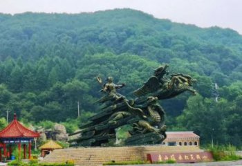 撫州夸父逐日雕塑，鑄銅神話人物雕塑