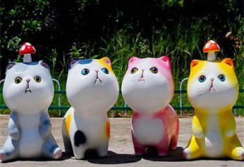 興安盟房地產貓咪雕塑，仿古動漫雕塑，公園動物制造
