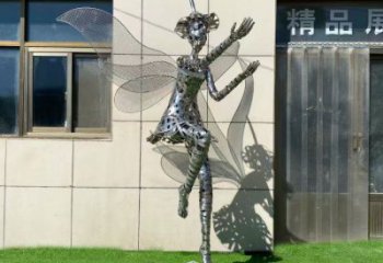 靈武現(xiàn)代鏤空舞者雕塑承接，歐式風(fēng)格，鐵藝跳舞雕塑精選