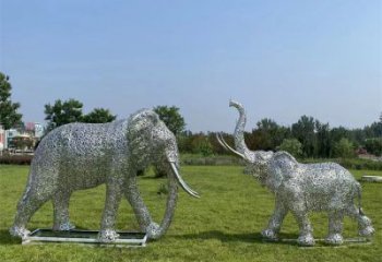 新城鏤空大象雕塑制造商，動(dòng)物擺件，透雕大象雕塑定制