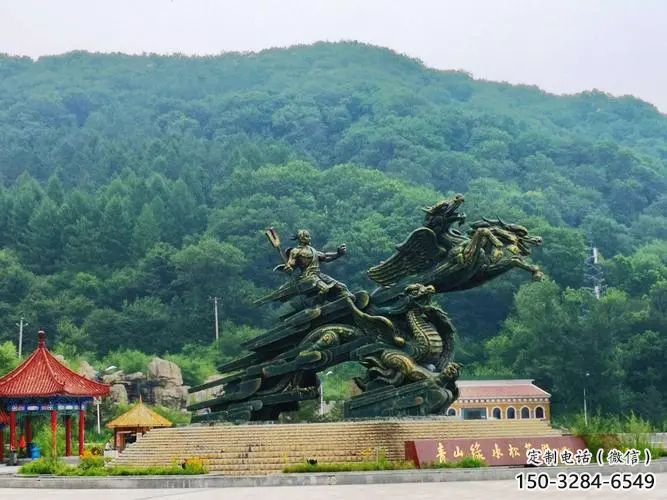 未央夸父逐日雕塑，鑄銅神話人物雕塑