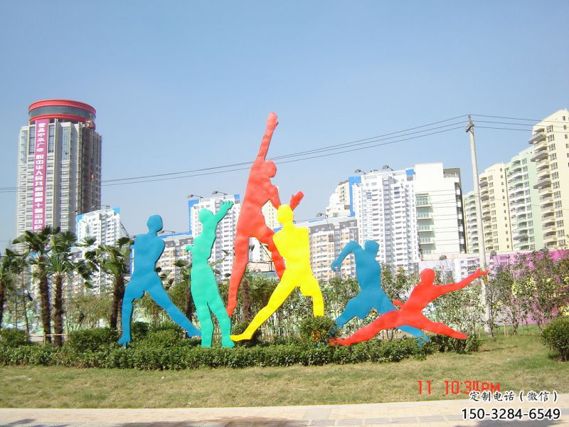 廣安投籃雕塑，剪影工藝制作，不銹鋼體育人物雕塑