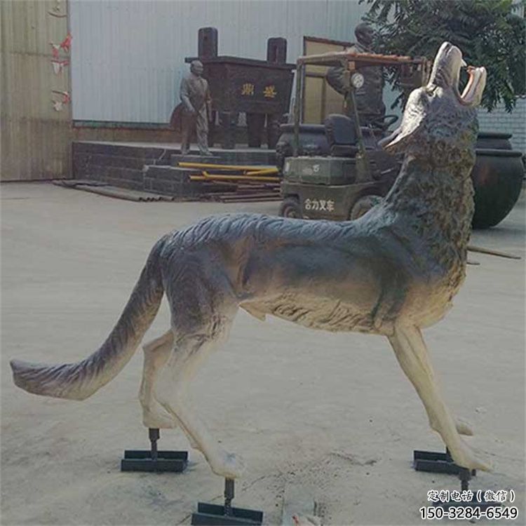 吐魯番銅狼雕塑廠家，銅雕動物狼，仿真工藝制作