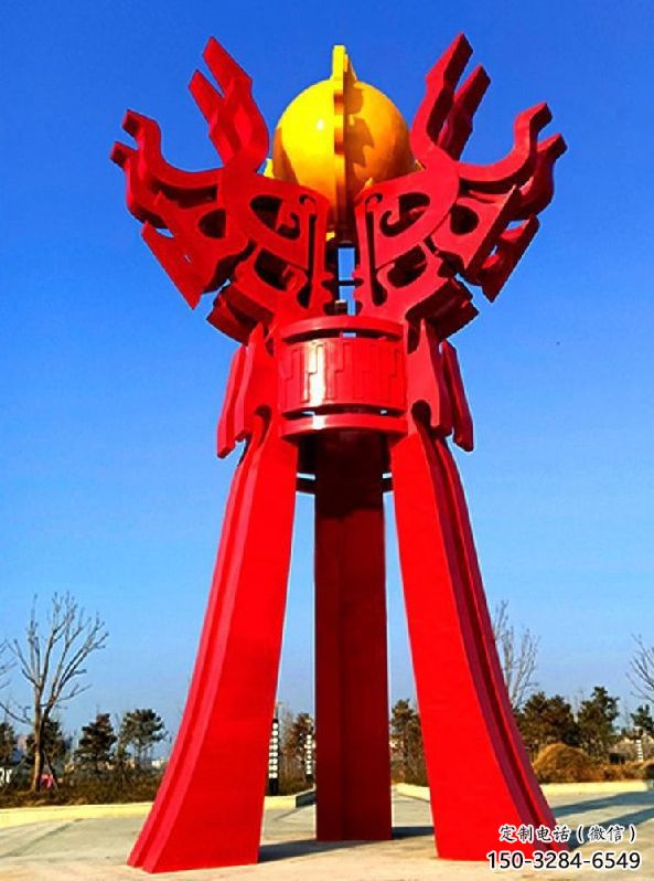 玉溪精神堡壘火球雕塑，城市建筑雕塑，創(chuàng)意藝術(shù)設(shè)計