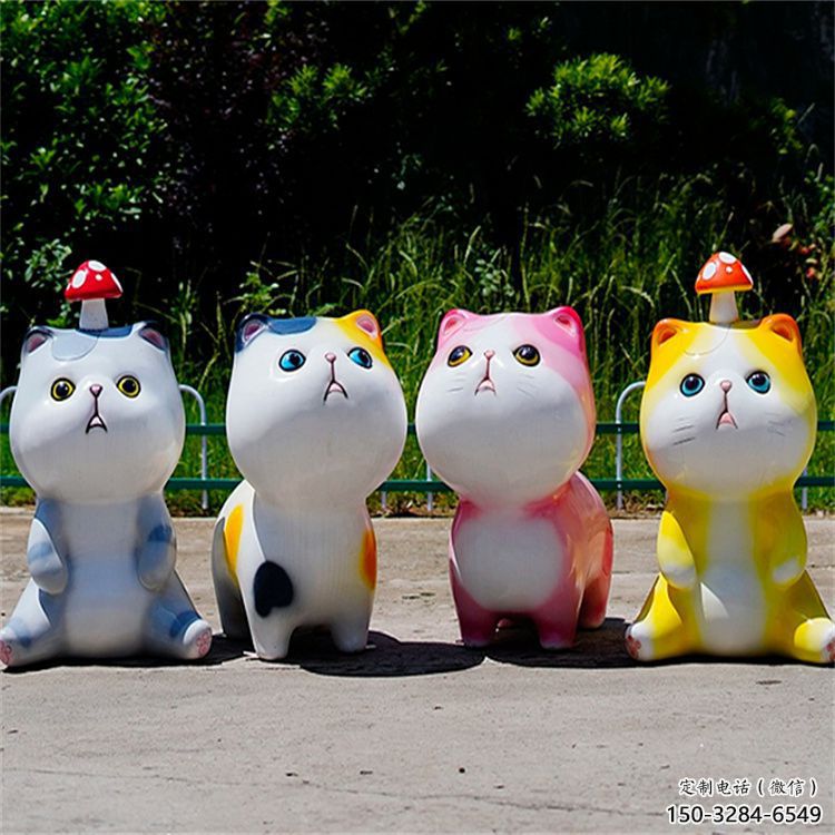 黔江房地產(chǎn)貓咪雕塑，仿古動漫雕塑，公園動物制造