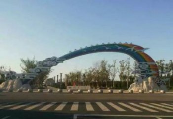 申扎云朵大門雕塑，公園美陳元素，不銹鋼云朵大門雕塑