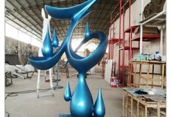 聶榮水滴雕塑，烤漆工藝，群雕不銹鋼水滴雕塑
